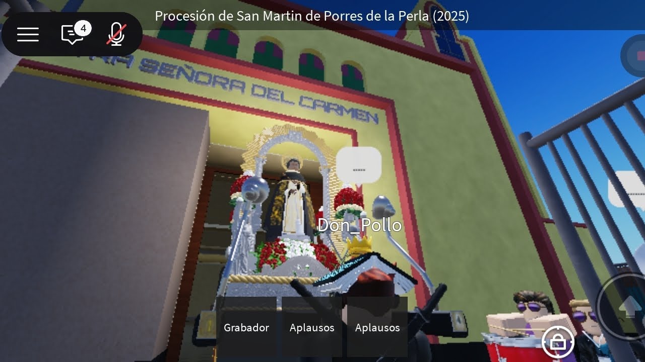 Salida de la imágen de san Martín de Porres de la perla.Mi Querida Breña, Roblox 
