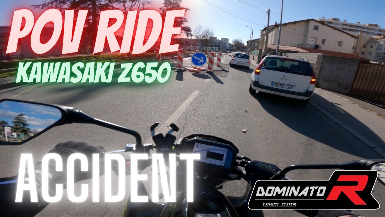 [ POV RIDE ] Kawasaki Z650 2021 &Eacute;chappement Dominator + ACCIDENT !!! | Ville | #Adam42g