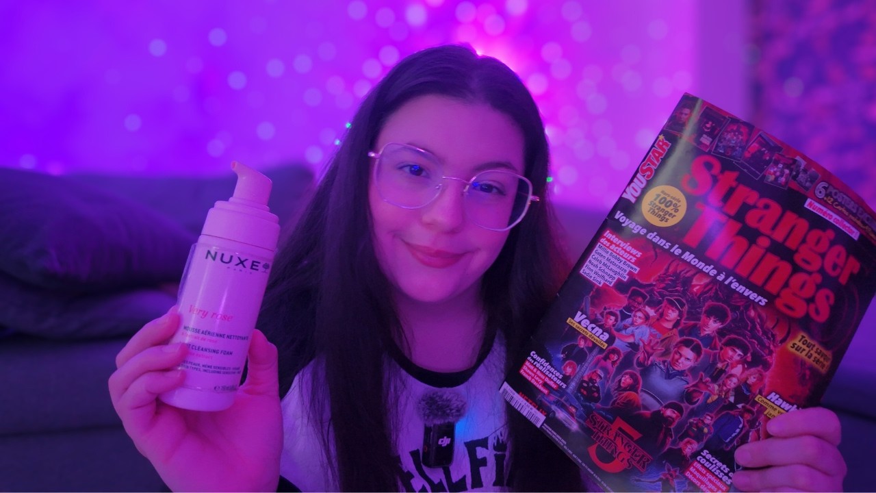 ASMR Roleplay Soirée Pyjama 💗 Routine Skincare + On Regarde un Magazine Stranger Things