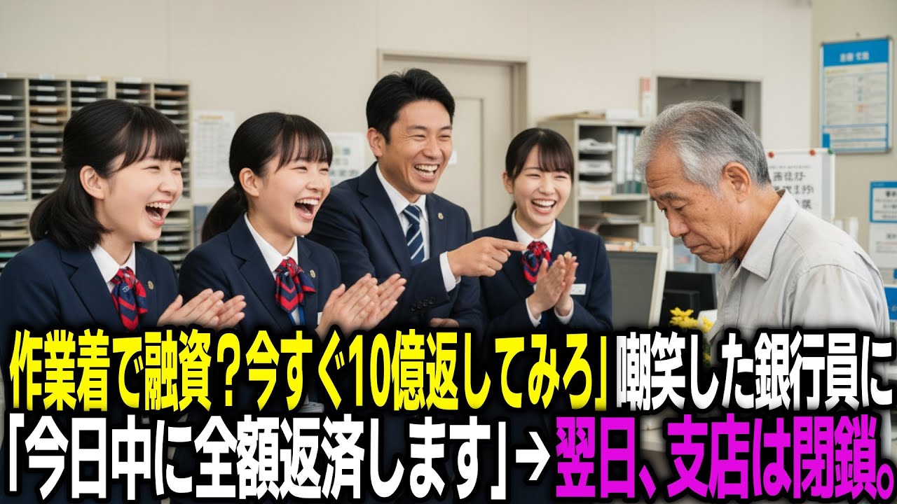 「作業着で融資？今すぐ10億返してみろ」嘲笑した銀行員に、老人は静かに「では、今日中に全額返済します」→翌日、支店は閉鎖。