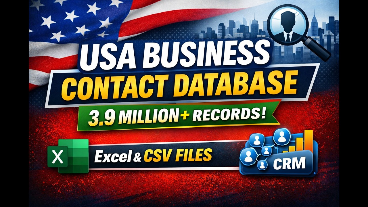 USA Business Contact Database (3.9M+ Records) | Excel & CSV Business Data for Market Research