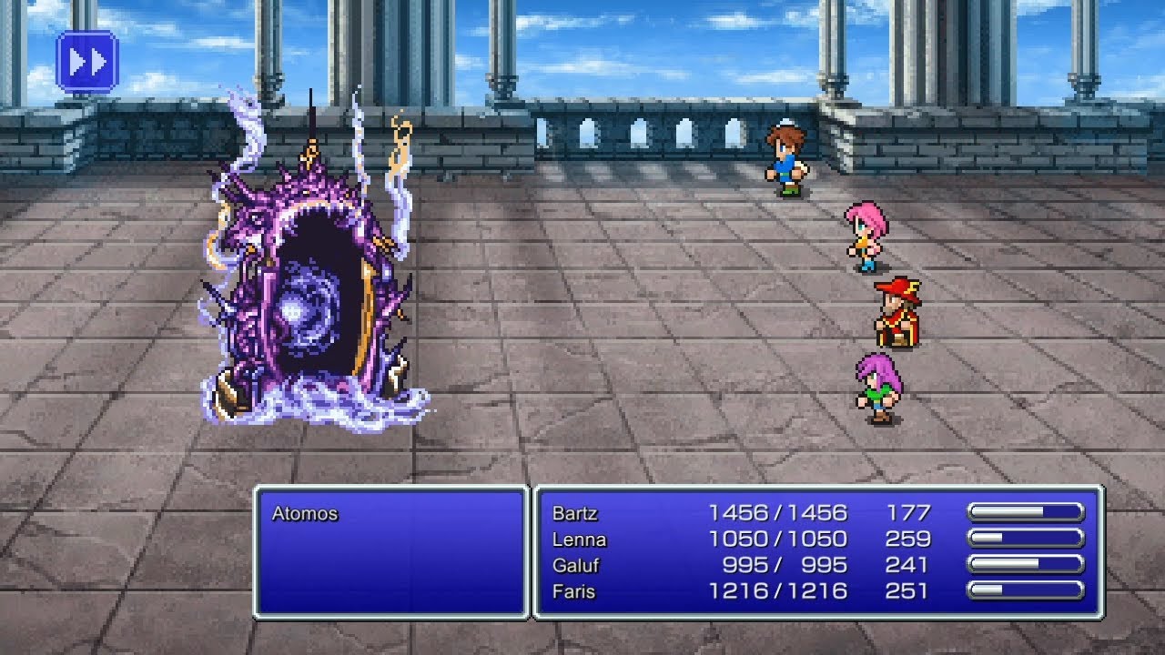 Final Fantasy V Pixel Remaster #023, Xezat's Fleet: Gilgamesh Rematch; Barrier Tower: Atomos