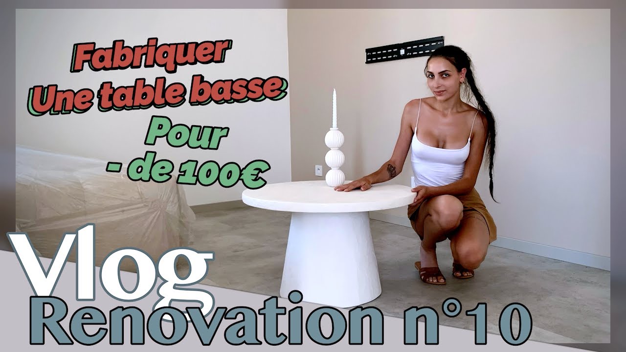 Je fabrique la table basse effet béton ciré du salon { DIY }  - EP10