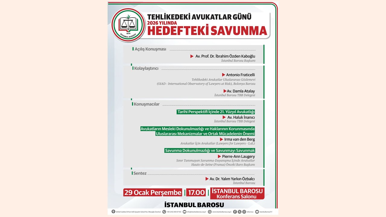 Tehlikedeki Avukatlar Günü - 2026 YILINDA HEDEFTEKİ SAVUNMA