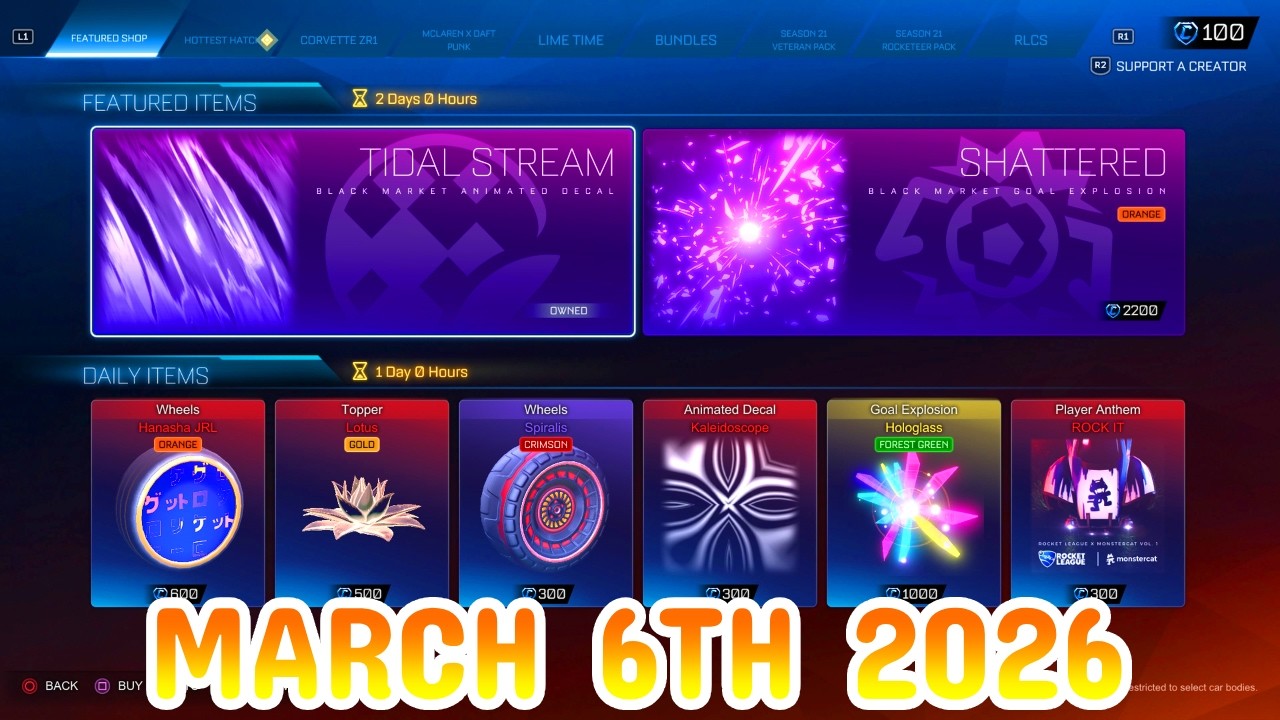 Rocket League ITEM SHOP Daily #469 (6th March 2026)