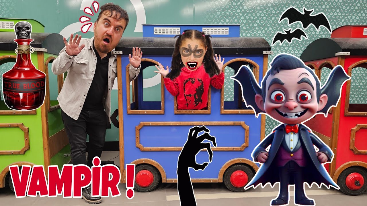 EYVAH ELİF BU VAMPİR BİZİ ARIYOR !! HERYERDE GEZİYOR!! بابا جاب لي بالون - جنى مقداد | طيور بيبي
