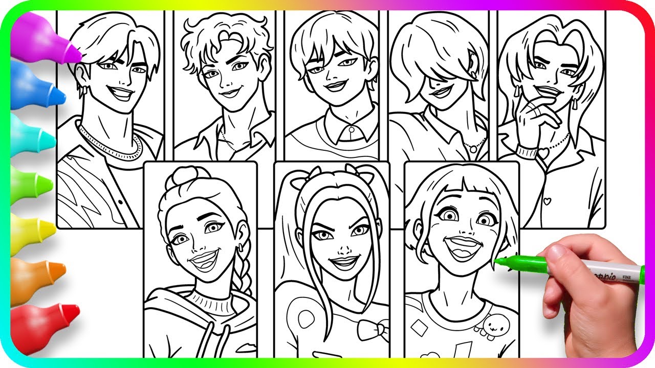Satisfying Coloring KPop Demon Hunters PopArt