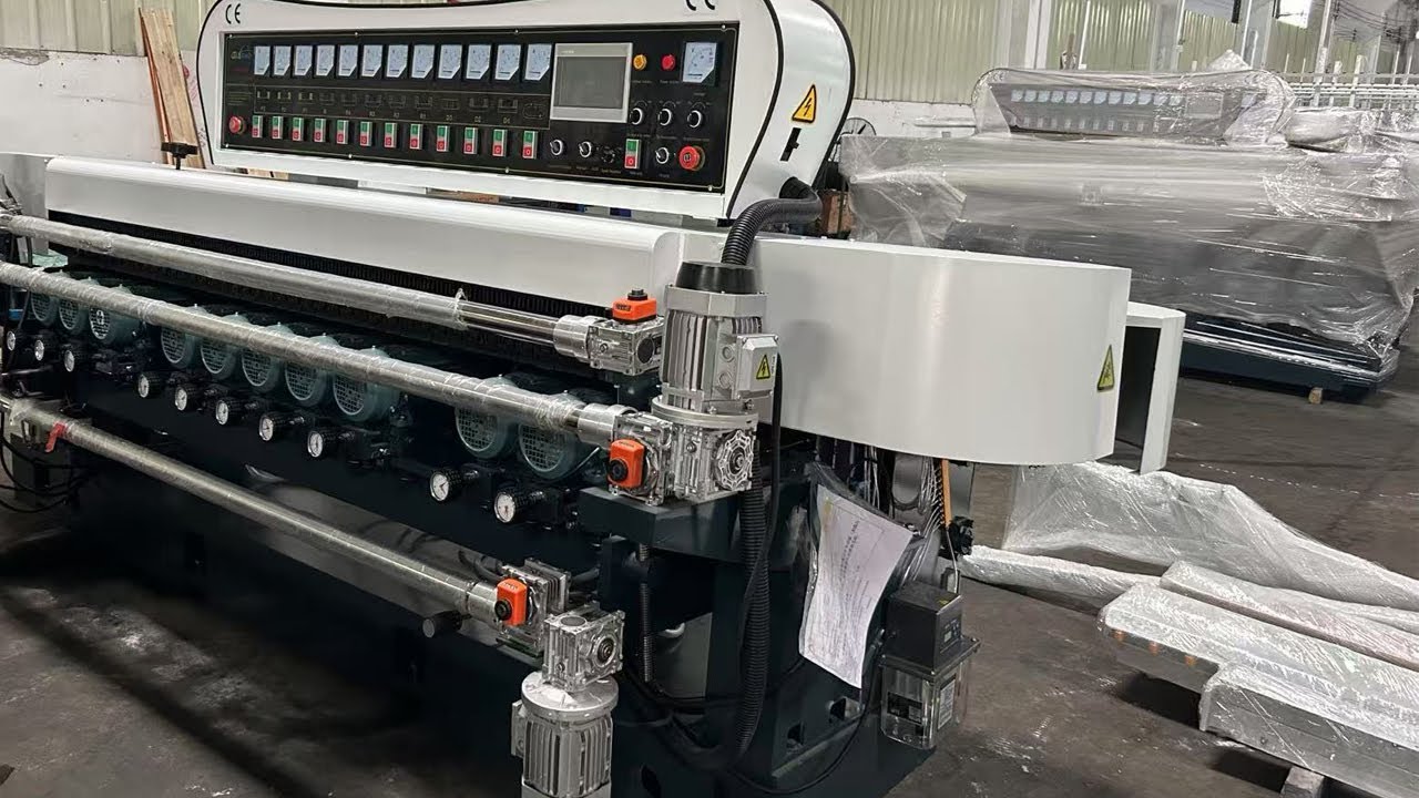 Glass Bevel Machine Video, Glass Beveling Machine,Straight Line Glass Beveling Machine