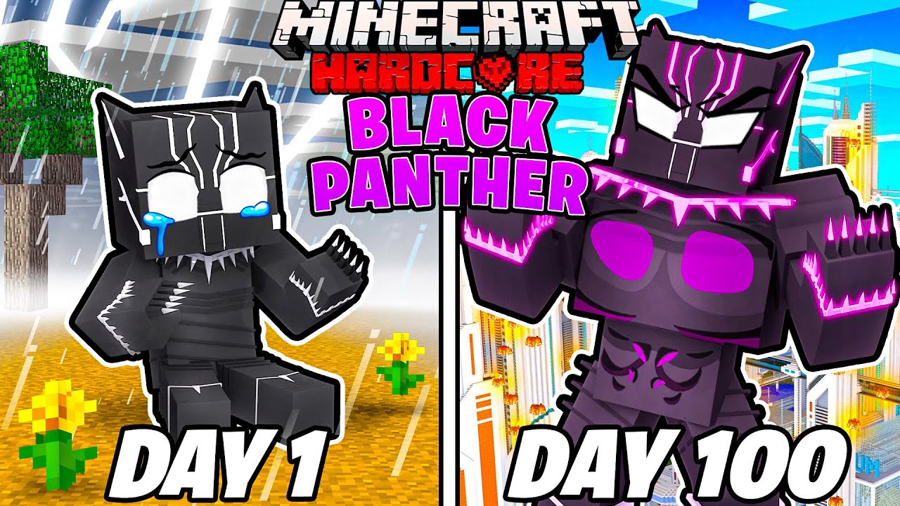 Я выжил 100 ДНЕЙ, играя за ЧЕРНУЮ ПАНТЕРУ в ХАРДКОРНОМ Minecraft!