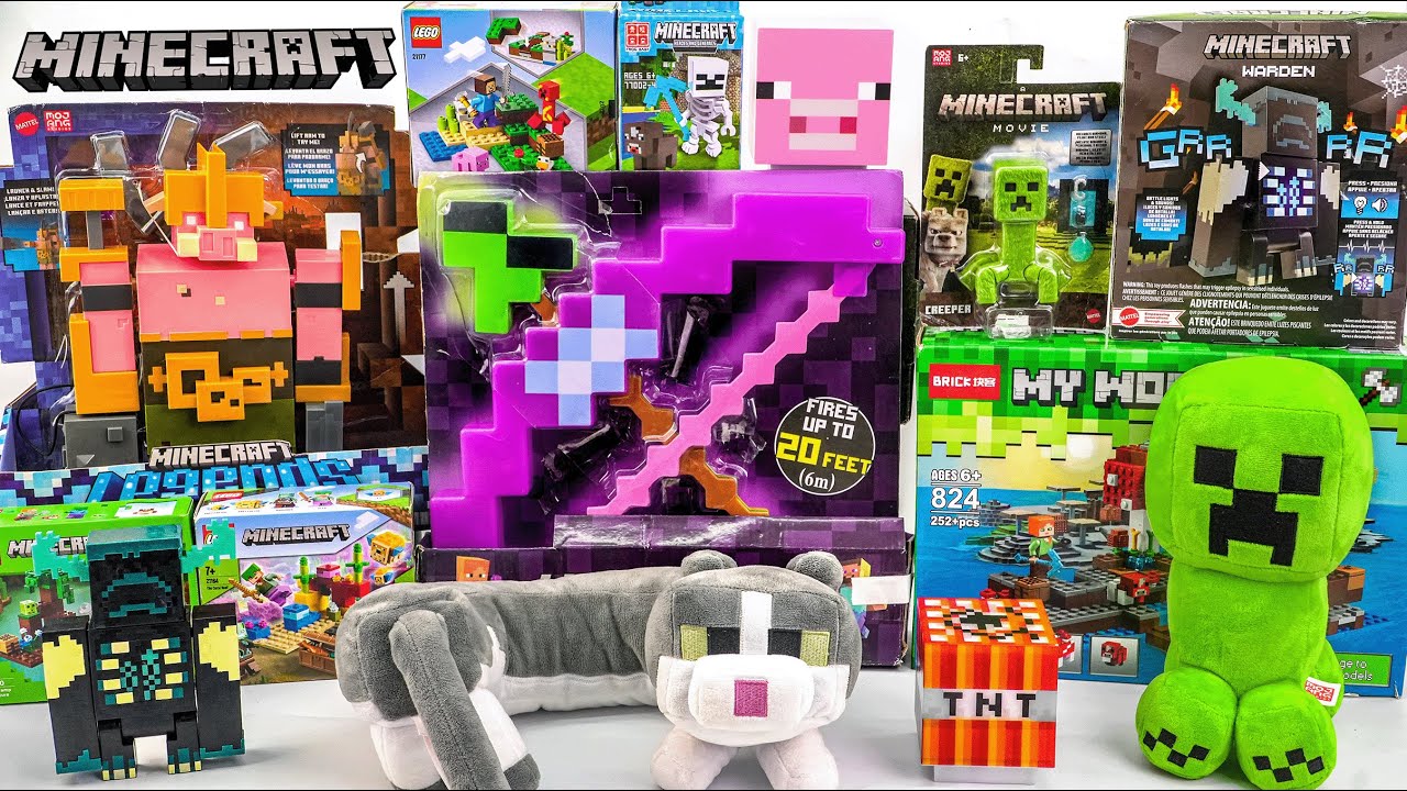 Minecraft Movie Toy Collection Unboxing | Legends Portal Guard Action Figure | Warden Action Figure