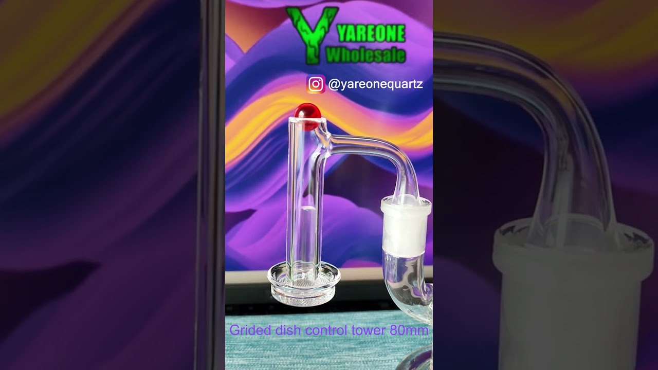 Grided bottom control tower & terp slurper banger 80mm tall