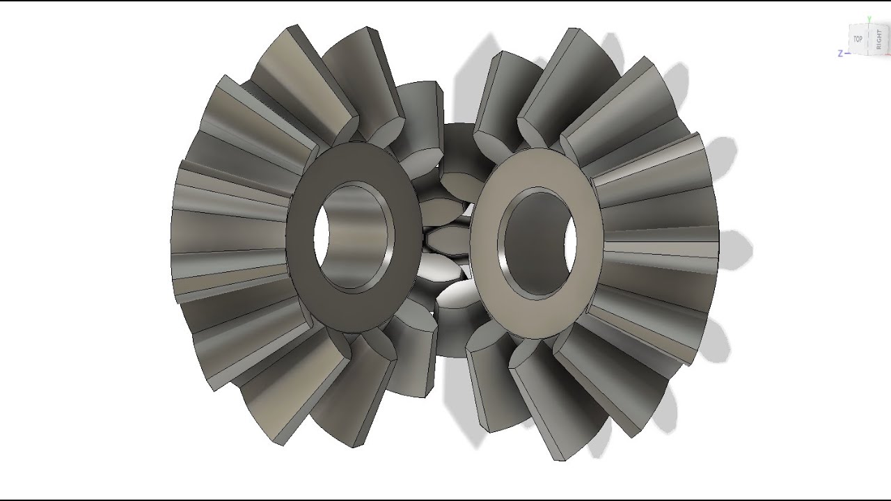 I used Fusion 360 to design a set of bevel gears