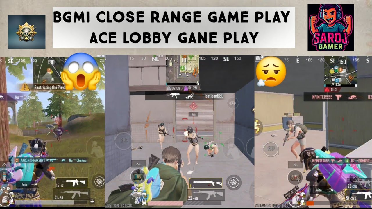 BGMI Close Range Game Play. Close Range Head Shot Only 😱 