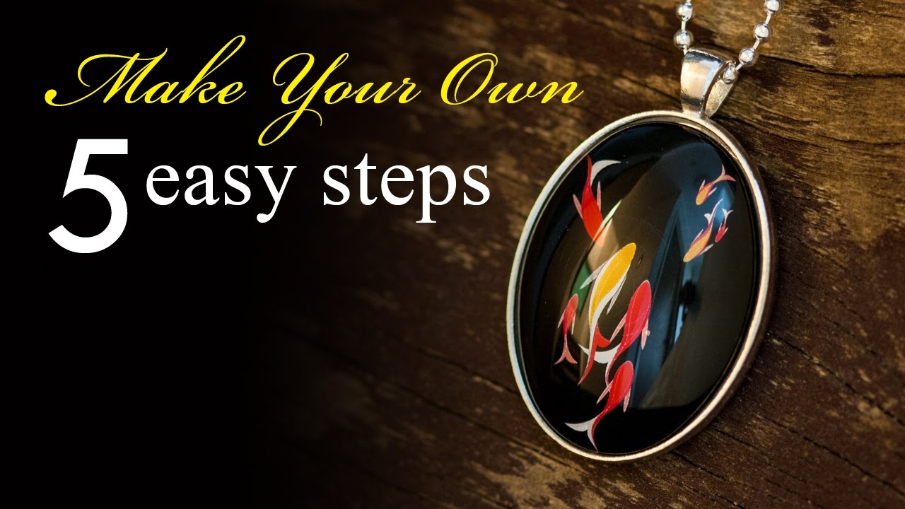 How to Make a Vintage Goldfish Retro Pendant Necklace - silver bezel - Kraft Fun tutorial