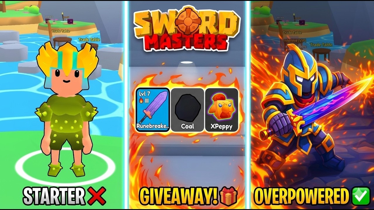 I gave away OVERPOWERED Gear to STARTERS! 🎁🔥 Swordmasters io