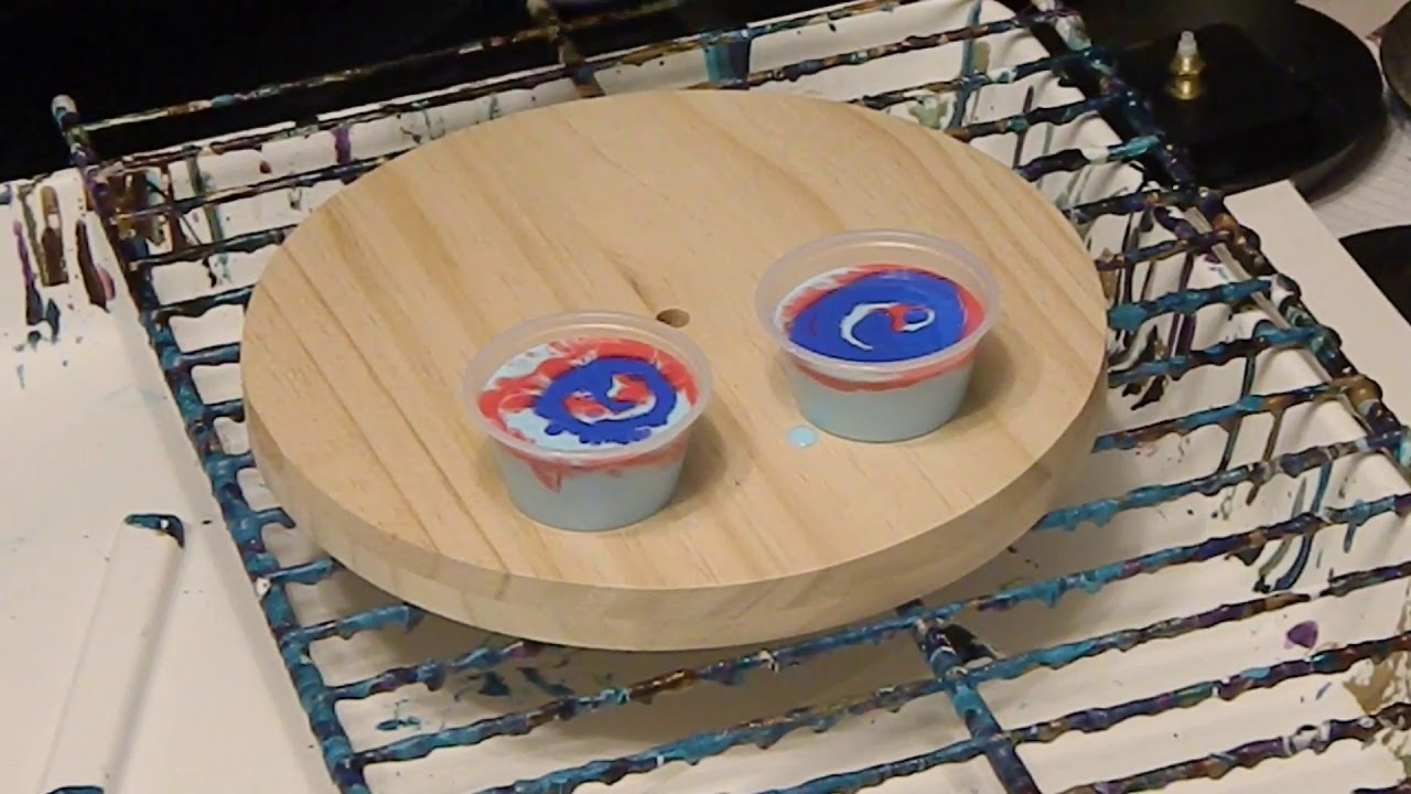 (2) Dip Technique with Acrylic Pour on a Clock Face