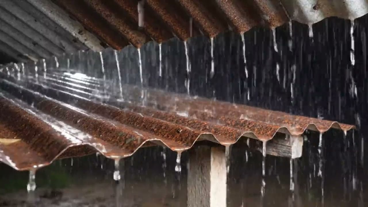 Heavy Rain on Rusty Tin Roof at Night 🌧️ Deep Sleep Rain Sounds for Insomnia & Relaxation (8 Hours)