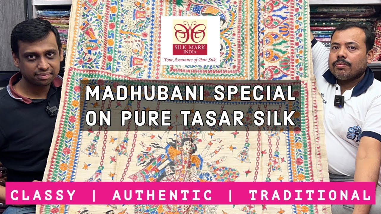 MIND BLOWING MADHUBANI ON PURE TASSAR SILK  | ADI INDIAN SILK HOUSE | Comment if you Like 👍 |