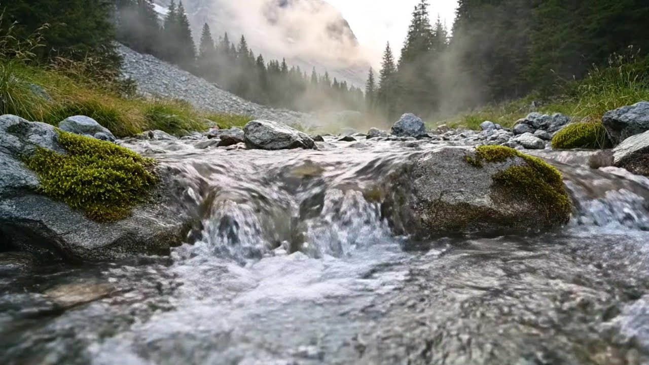 Gentle Flowing River with Birds Sounds | Peaceful Nature Ambience for Relaxation