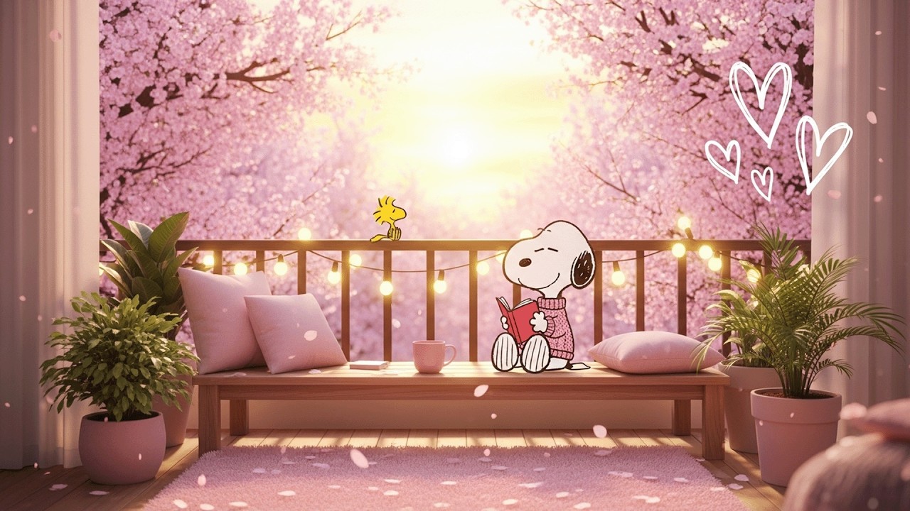 Snoopy Cozy Window Moments ☀️ Gentle Piano Lofi for Chill & Focus