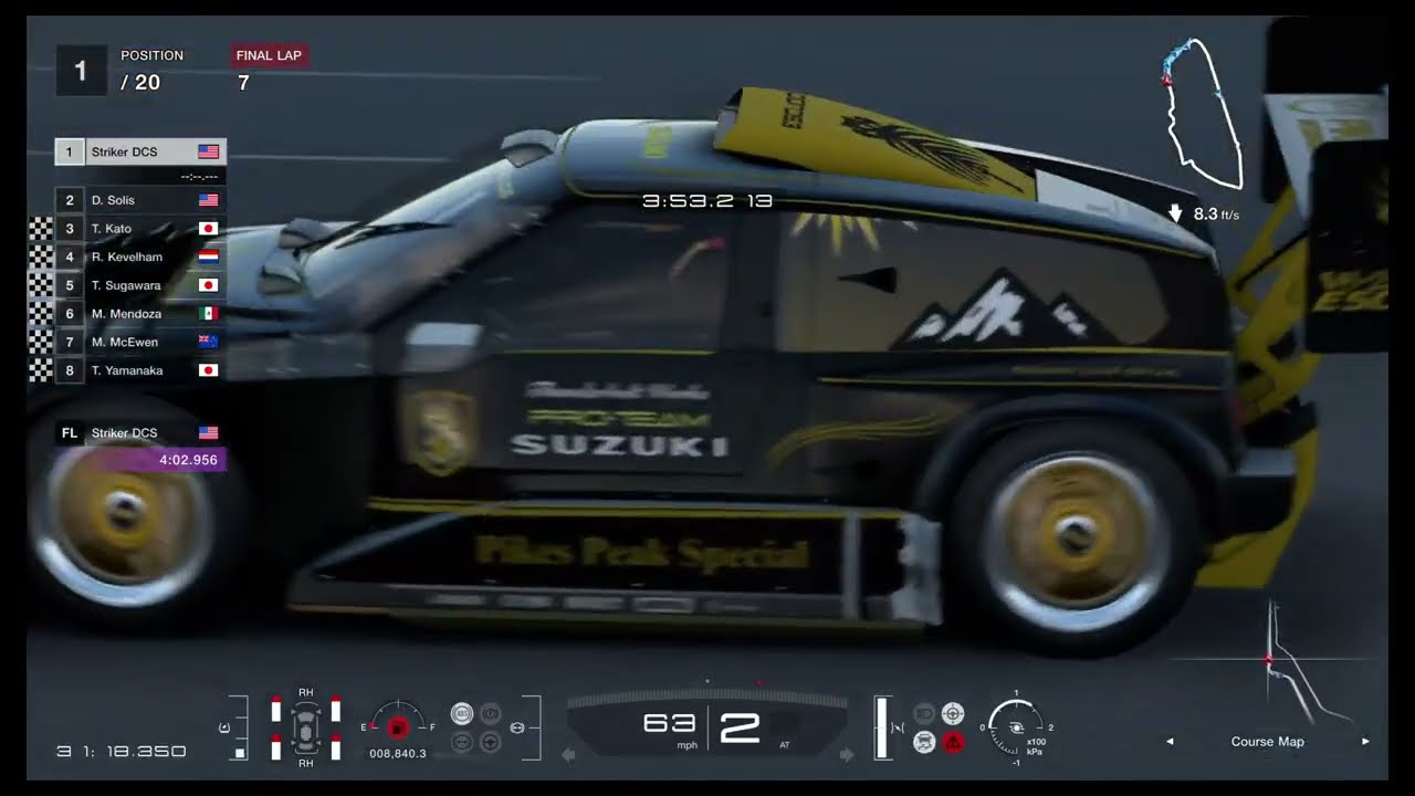 GT7 - REPLAY - Suzuki V6 Escudo Pikes Peak Special '98 at Sarthe - Easy Win 1.6M Daily Grind