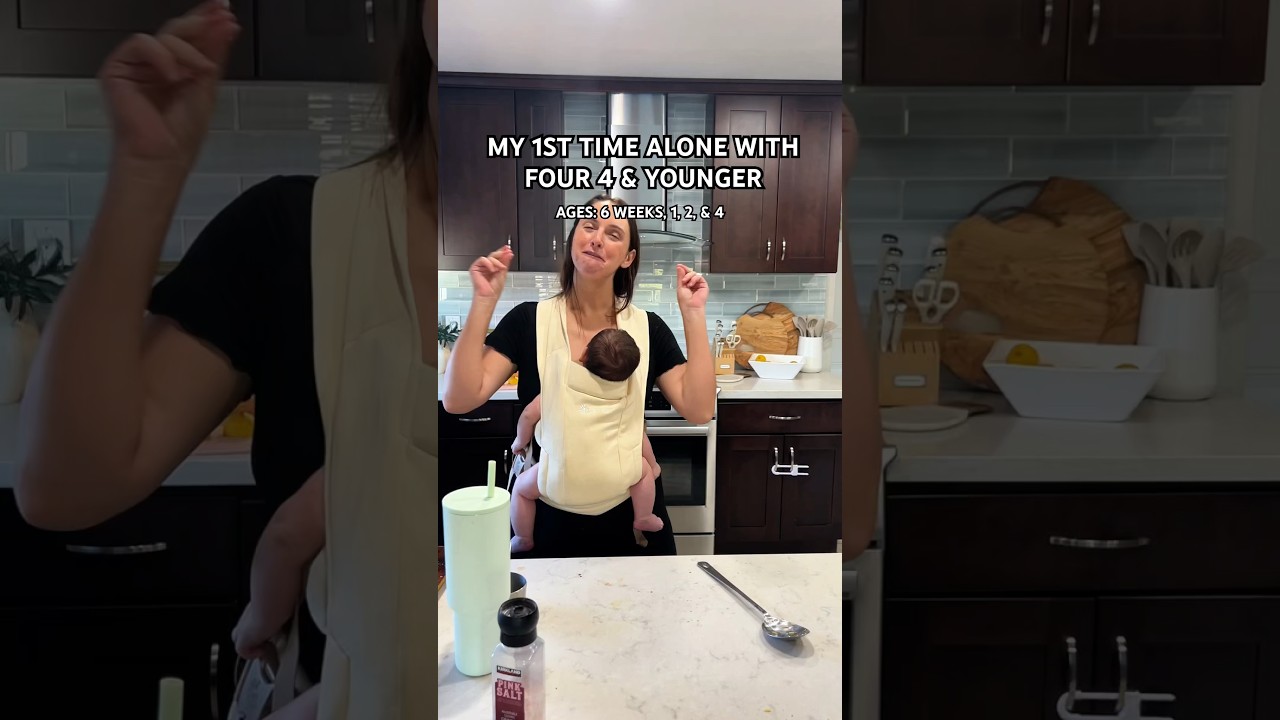 My 1st time alone with four kids ages 4 & under at 6 weeks postpartum