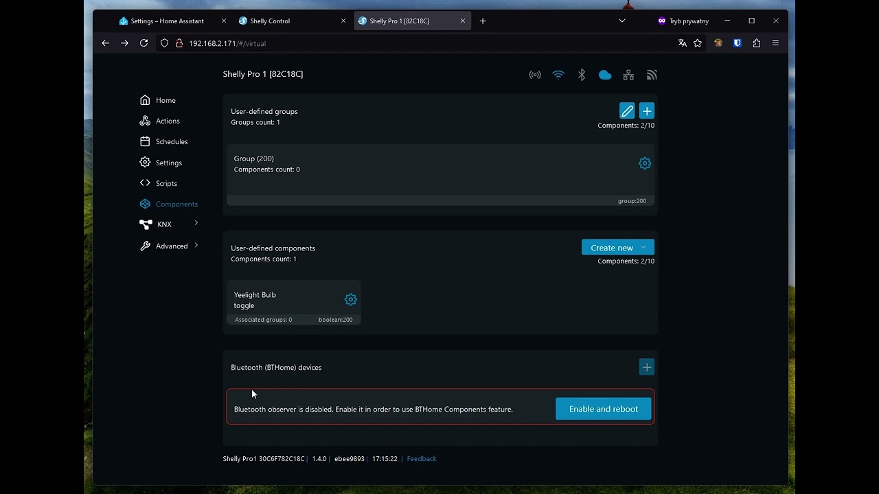 How to control Home Assistant light entity from Shelly Cloud