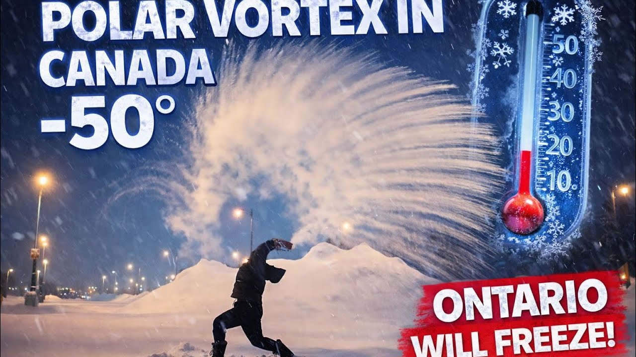 Canada Polar Vortex 😱 -50°C Ontario Will Freeze | Hot Water Turns to Snow
