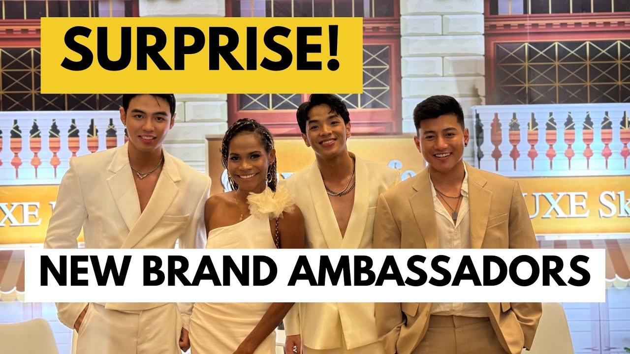 Perlas of Team Bardagulan, with Cholo, Christian and Vrix surprised as Luxe Skin ambassadors