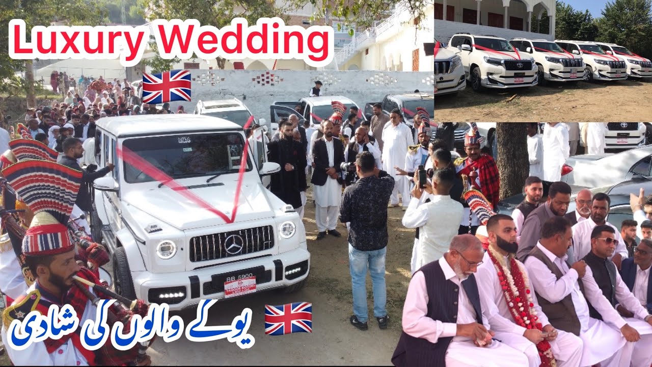 Luxury Wedding | Baraat of British boy in Kaladab Charhoi Azad Kashmir | Moeen Basharat Wedding 🇬🇧