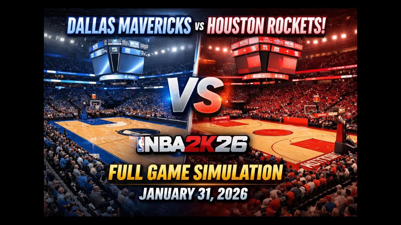 🔴LIVE - Dallas Mavericks vs Houston Rockets - Full Game Simulation - NBA 2K26 - Jan 31, 2026