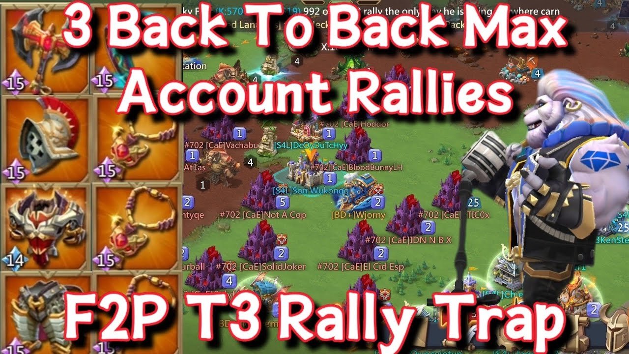 F2p T3 Rally Trap Judgement Day | 3v3 Max Accounts 15+ Astra Brutal Onslaught | Trapped CaE For KvK