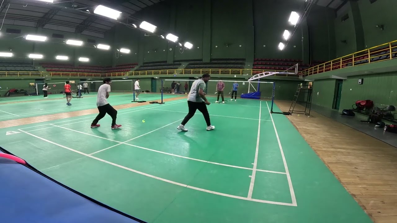 Playing Badminton doubles in Neharu indoor stadium shivamogga : 11/01/26