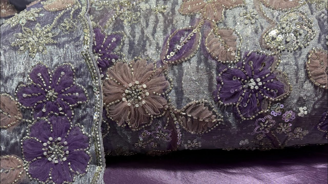Bismillah Fabrics new designs Korean shesha silk ribbon work at reasonable price#ribbon #silk #dress