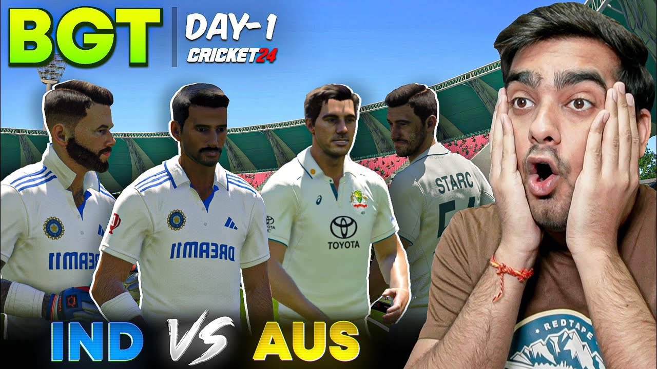 BGT! INDIA Vs AUSTRALIA TEST 1 DAY 1 Cricket 24 (Hardcore Mode)