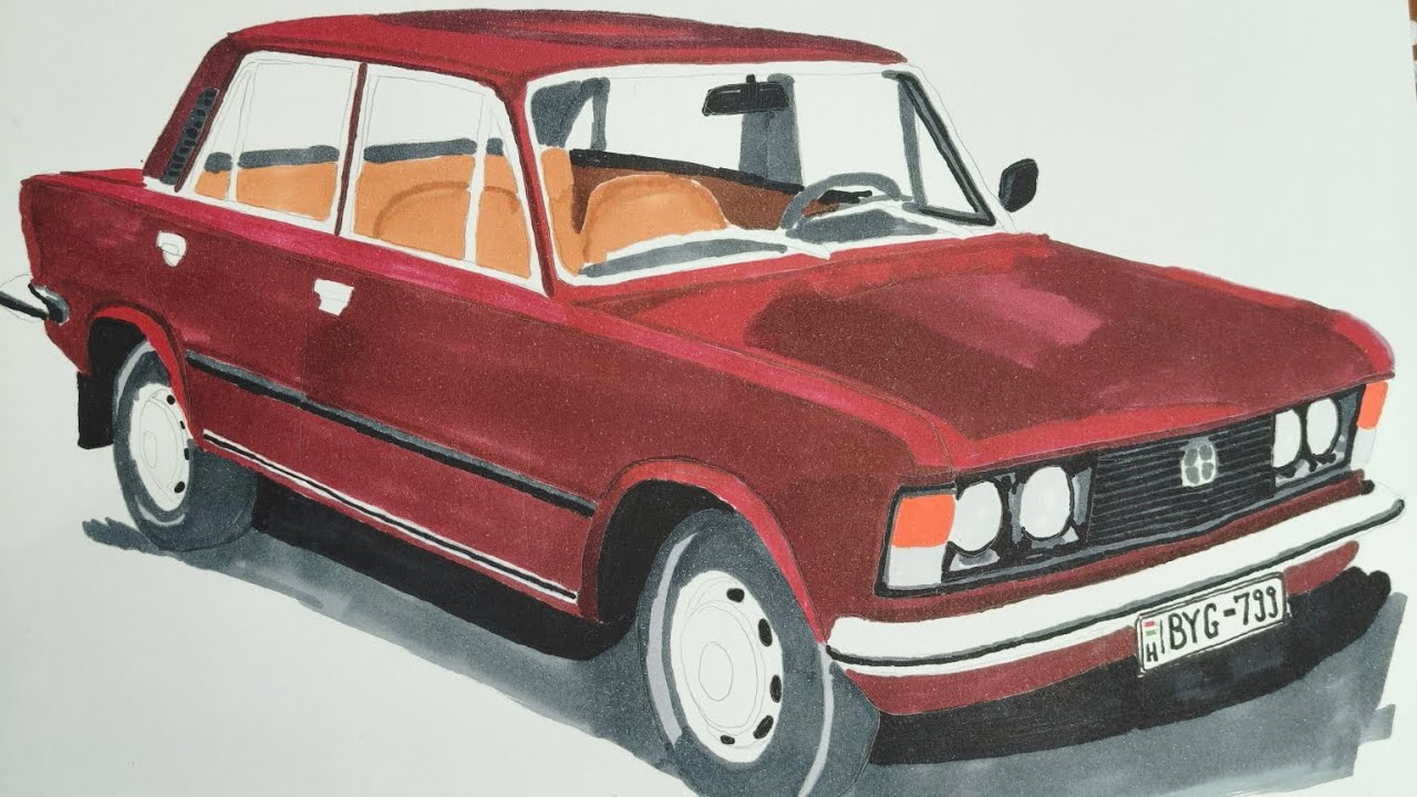 FSO 125p Drawing – Part 1 | Classic Polish Legend Comes to Life!