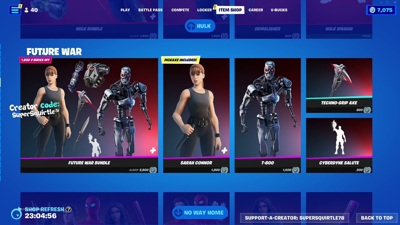 the Future War Bundle has returned to the Fortnite Item Shop after 628 Days! 🤖