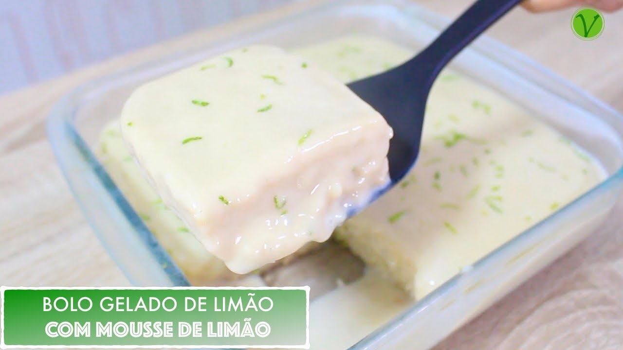 BOLO GELADO DE LIMÃO COM MOUSSE DE LIMÃO (SEM LEITE DE VACA/SEM OVO) #567 | Receitas da Mussinha