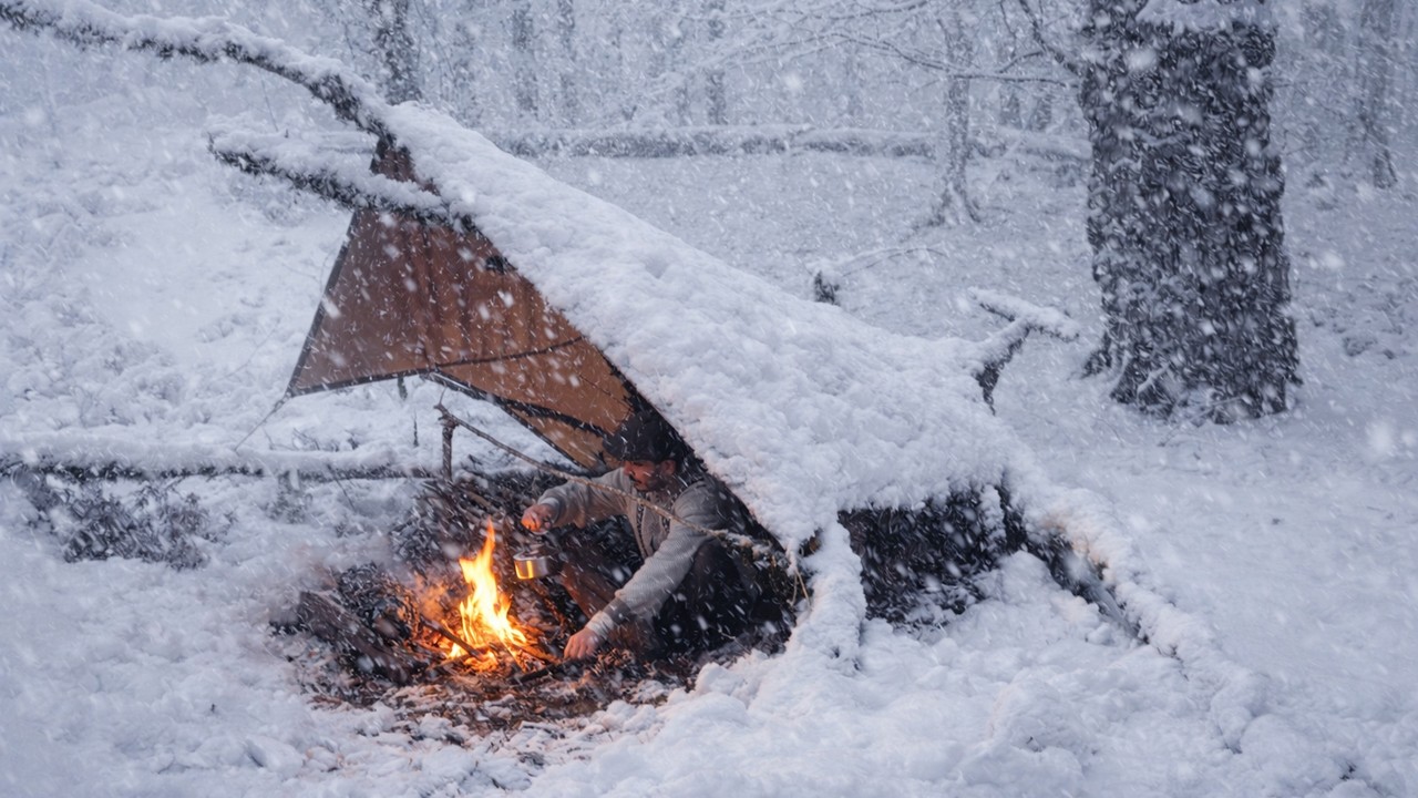 Surviving 48 Hours Alone in the Wild | From Heavy Rain to Snowstorm