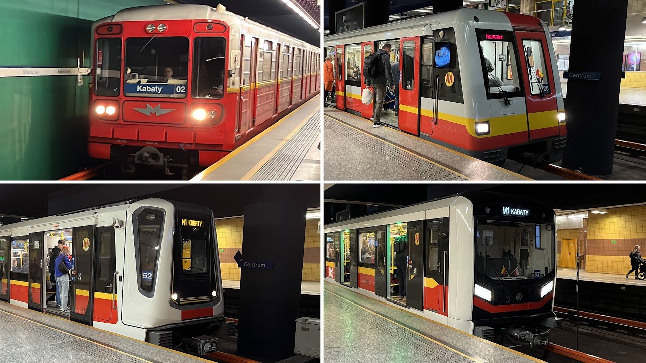 【華沙地鐵四大廠列車】華沙地鐵 M1線 四大廠列車 進出站合集