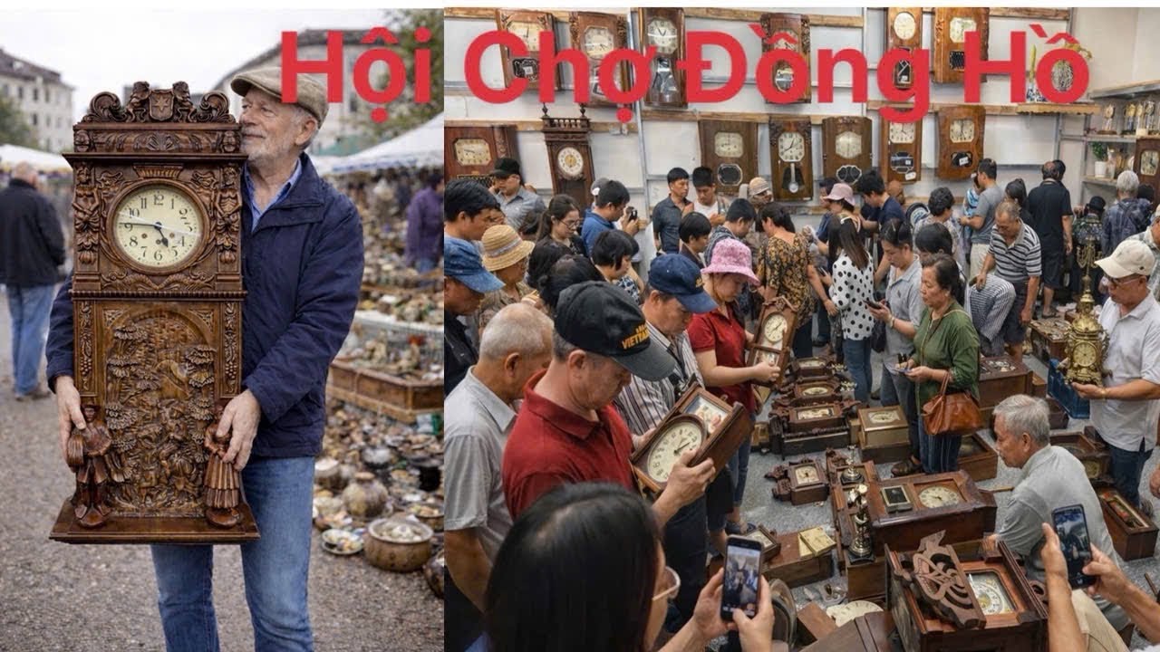 Ông tây quyết đem siêu phẩm về phục vụ tết . Hội chợ Đồng hồ cổ