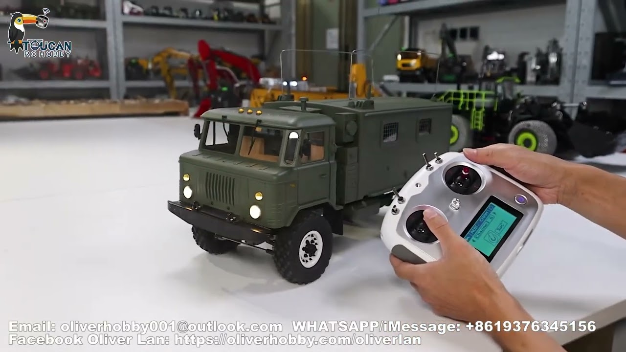 How to operate customized CROSS RC 1/10 Scale GC4M Military Command Truck. See radio settings