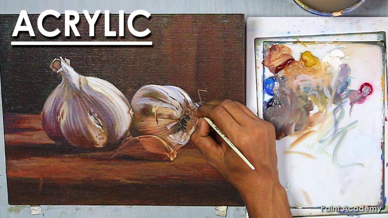 Garlic : Realistic Still life Painting in Acrylic