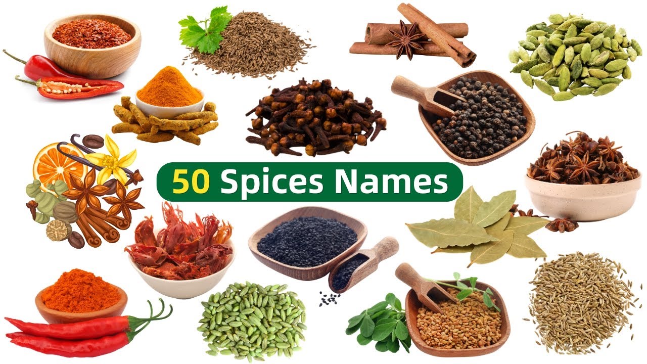 Spices Names in English with Pictures | Spices List | Spices Name | Vocabulary