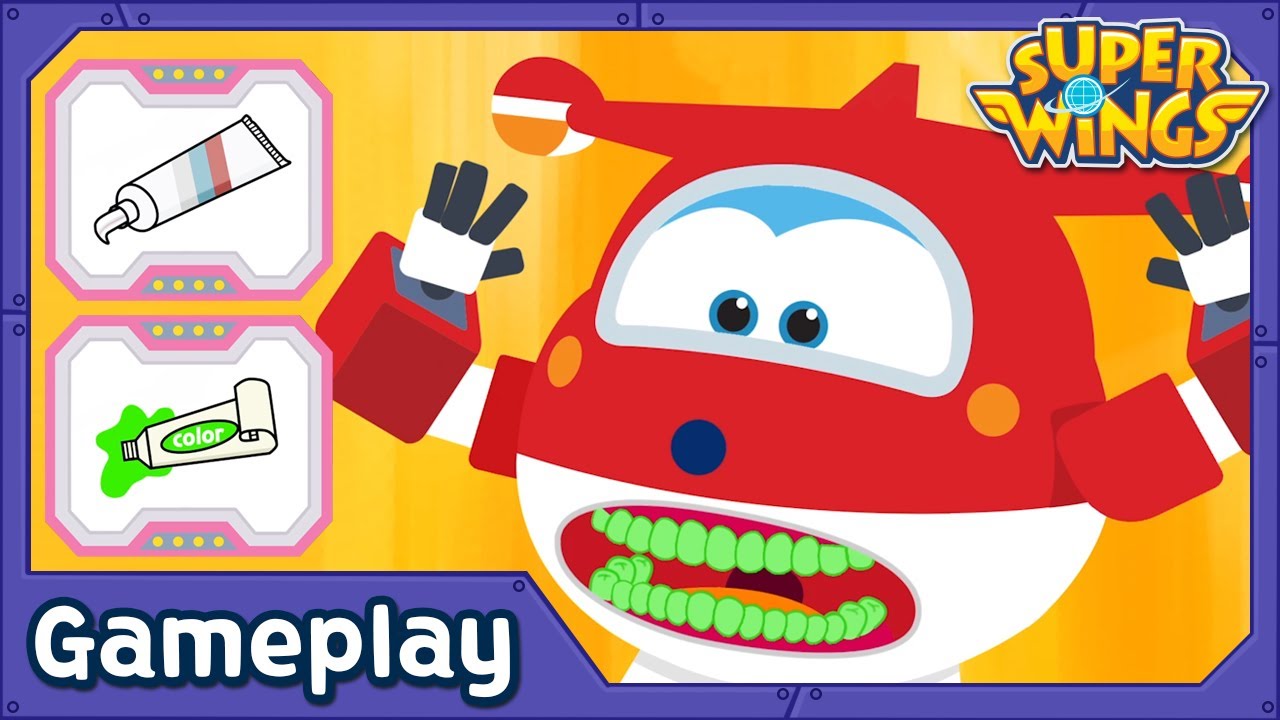 [SuperWings Game] Чистите зубы игра | Доктор Игра | Супер крылья Геймплей