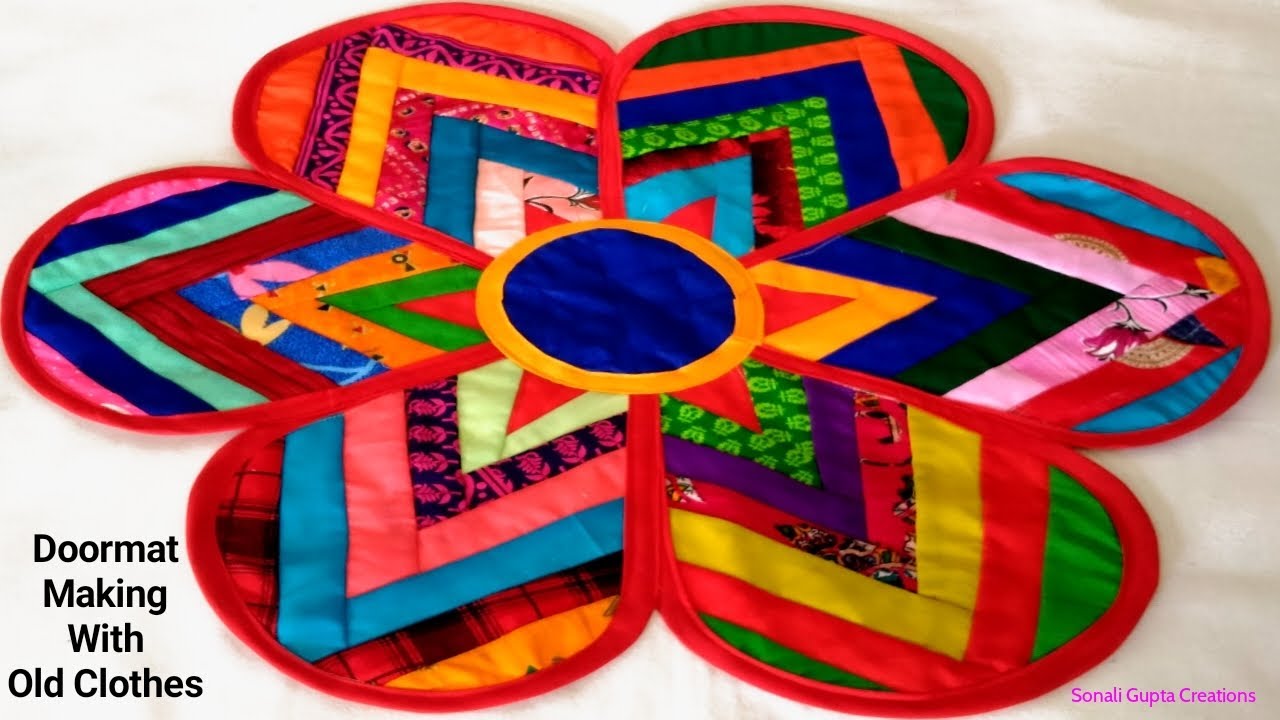 Doormat Making At Home/DIY Easy Doormat Design Idea/Doormat With Old Clothes/Paydan Banane Ka Tarika