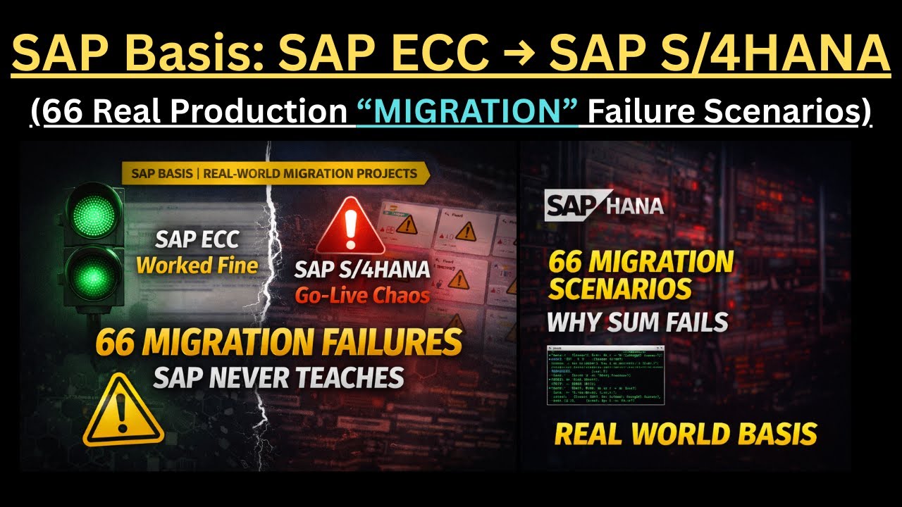 SAP Basis: SAP ECC to S/4HANA Migration | 66 Real SAP Basis Failure Scenarios (No One Talks About)!