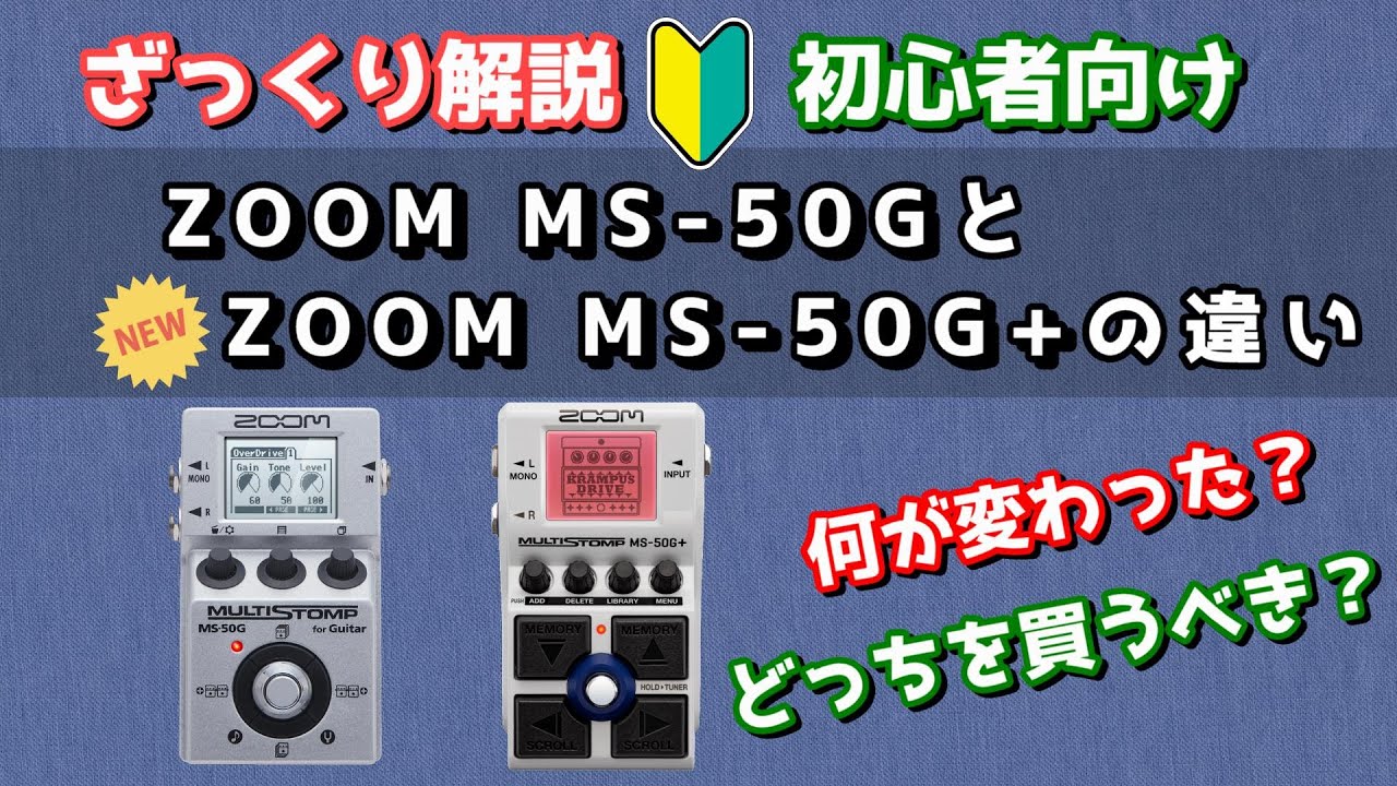 【万人におすすめ】ZOOM MS50G MS50G+ 比較！【マルチエフェクター】ざっくり解説