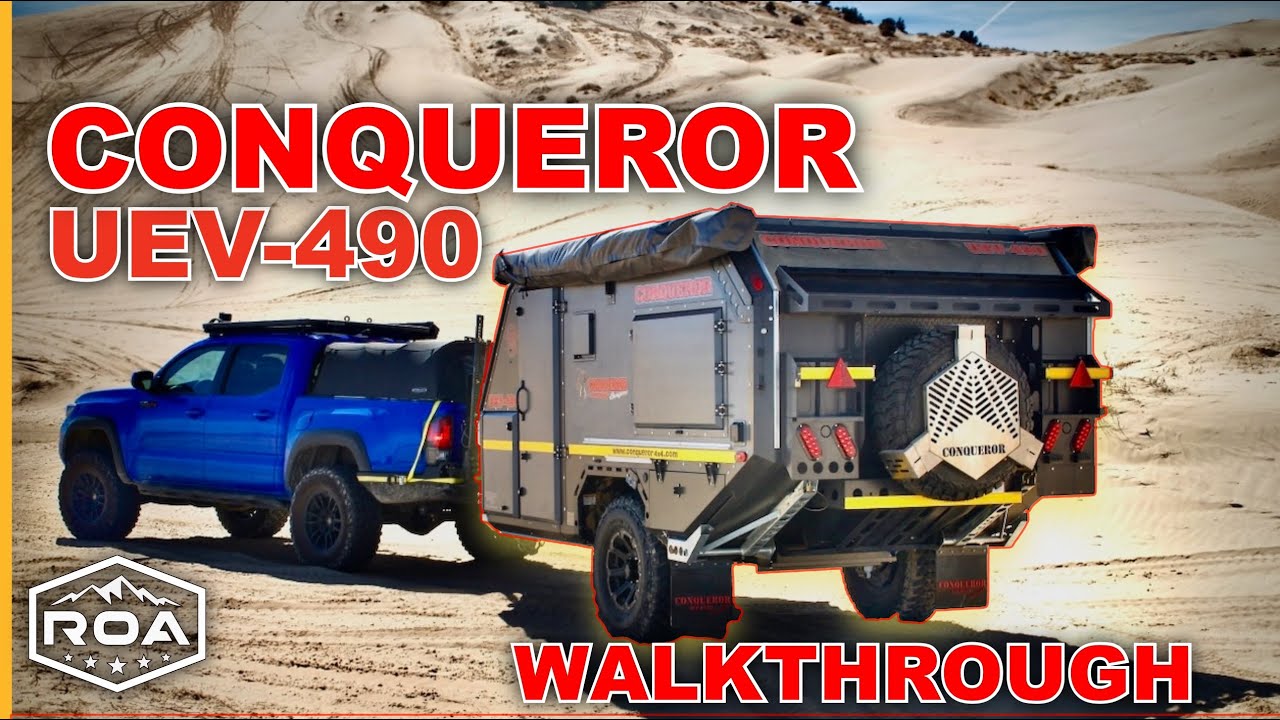 CONQUEROR UEV-490 PLATINUM. MILITARY TOUGH CAMPER! WALKTHROUGH Tour ROA off-road trailer (2022)