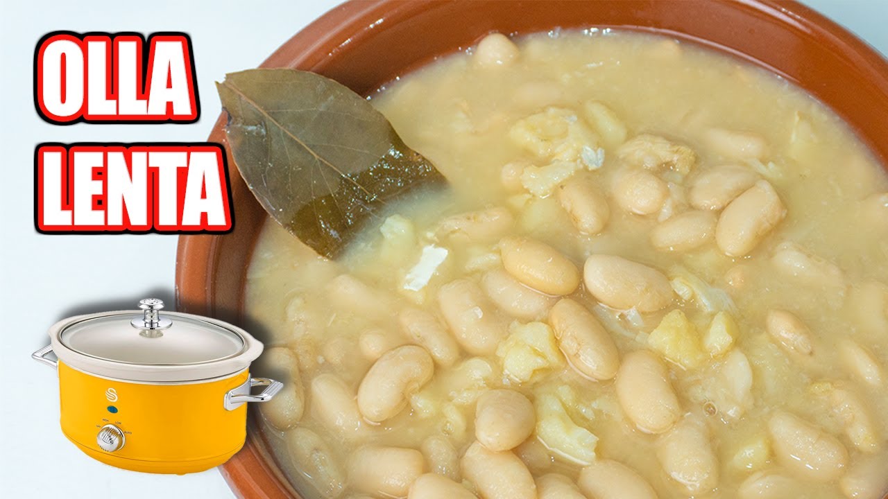 ✅ RECETAS en OLLA LENTA ▶ ALUBIAS BLANCAS con BACALAO en olla de cocción lenta